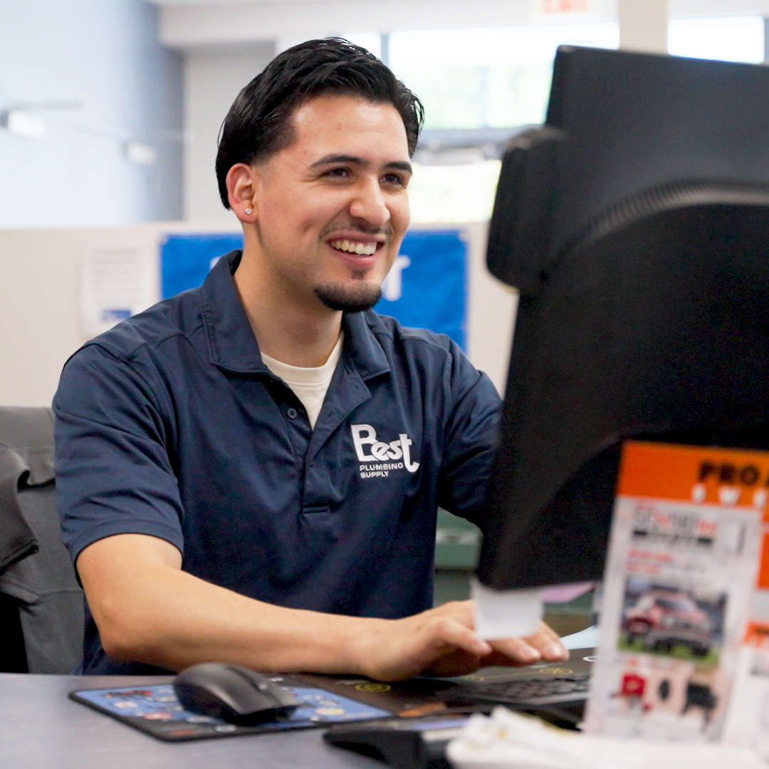 image of a worker behind a trade counter